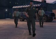 Three GTA Online Protagonist in SASPA outfits.