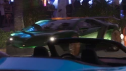 A  sports car in the  for 