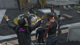 Introductory cutscene on the casino terrace.