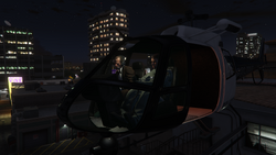 At the moment Chad is found, the helicopter once again rises.