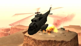 After getting rid of enemy choppers, the contraband helicopter flies towards Verdant Meadows.