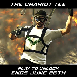 ChariotTShirt-GTAO-Advert.png (6.07 MB) Advertisement for the Chariot Tee during Freemode Events Week in Grand Theft Auto Online.