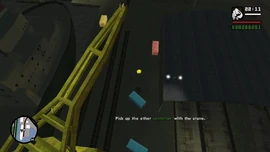 CJ must pick up the last container.