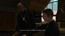 He tells CJ to get in the buggy outside the ranch...