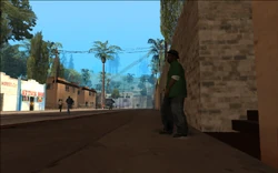 Smoke barely walks down the stairs.