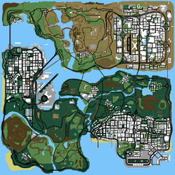 Updated Map of GTA:San Andreas With Real Life Locations (Included