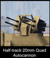 Researched Quad 20mm Autocannon upgrade.