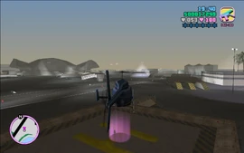 Tommy arriving at the helipad.