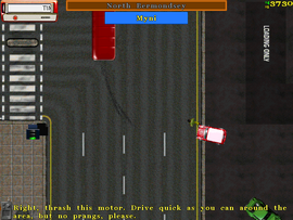 The protagonist is given 40 seconds to test drive it.