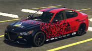 A Komoda with a ProLaps livery in Grand Theft Auto Online. (Rear quarter view)