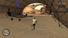 CJ must get in the plane which is all loaded up.