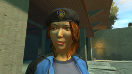 Female character wearing the LCPD beret.