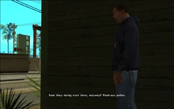 CJ wonders what C.R.A.S.H. was doing over at Smoke's house.