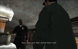 Tenpenny asks Ryder what's cooking and where's his portion of it.