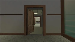 Entrance door to the office in the first floor.