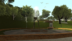 A fountain in the northern lake.