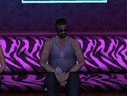 The hispanic crack dealer sitting inside Jizzy's Pleasure Domes.