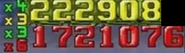 GTA 1. Yellow money is the amount the player has before they can leave the level, red is when they have the required amount. The red and yellow X numbers are the multipliers.