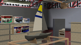 Rear of the boat model.