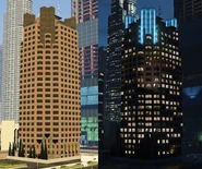 The tower in the original version of GTA V, at day and night.