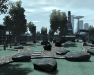 The minigolf course.