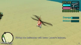 Tilting the helicopter will lower Lance's balance.