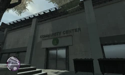 Entrance of the Northern Gardens Community Center on Caterpillar Street.