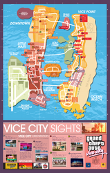 Official[4] high resolution map for Grand Theft Auto: Vice City.