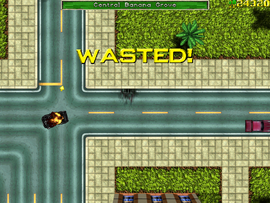 Wasted in Grand Theft Auto (PC version).