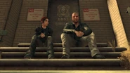 JohnnyAshley-TLAD.jpg (129 KB) Johnny and Ashley sitting on the clubhouse's stairs. (Mission: Was It Worth It?)
