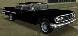 The unique black Voodoo in GTA Vice City. (rear quarter view)