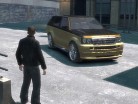 Brucie's gold Huntley Sport in Grand Theft Auto IV.