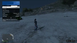 A female GTA Online Protagonist, with the interaction menu open.