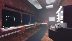 The Triangle Club changing room.