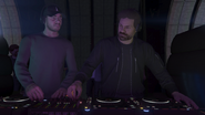 Performing their set.