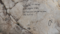 2nd message on the rocks.