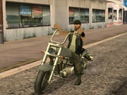 A San Andreas Biker on a Freeway.