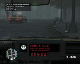 Picking a destination for the taxi to go in GTA IV.