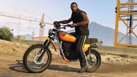An unused "action image" for the Enduro found listed under GTA V. A likely error, as this image uses a GTA Online Protagonist.