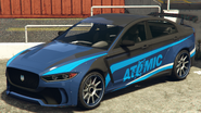 A Jugular with an Atomic livery in Grand Theft Auto Online. (Rear quarter view)