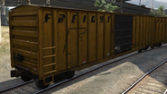 A clean yellow boxcar prop in GTA V.