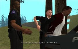 Tenpenny tells Carl that things like loyal friendship, which Carl believes in, is just some nonsense.