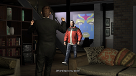 Tony, seemingly uneasy, is wondering where Luis has been.