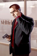 Alternative artwork of Mikhail Faustin with a Desert Eagle