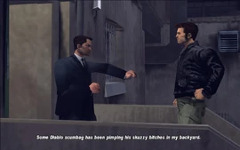 PumpActionPimp-GTAIII-SS2.jpg (109 KB) An angered Luigi bursts out of the door and notifies Claude of a pimp that is pimping out his own girls in Luigi's turf.