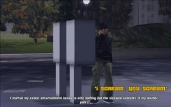 Claude picks up the ringing payphone in Hepburn Heights and is told by El Burro that some mafiosos have threatened him.