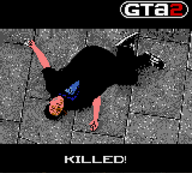 Killed in Grand Theft Auto 2 (GameBoy Color version).