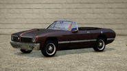 A convertible Stallion in Grand Theft Auto: San Andreas - The Definitive Edition. (Rear Quarter View, Top Down)