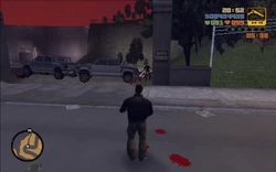 Claude taking care of the Cartel gangsters at the checkpoint.