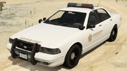 Los Santos County Sheriff Cruiser with a standard light bar siren.